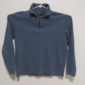 Polo by Ralph Lauren 1/4 Zip Pullover Mock Neck Blue Sweater Men's size Medium